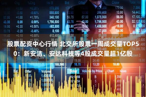 股票配资中心行情 北交所股票一周成交量TOP50：新安洁、安达科技等4股成交量超1亿股